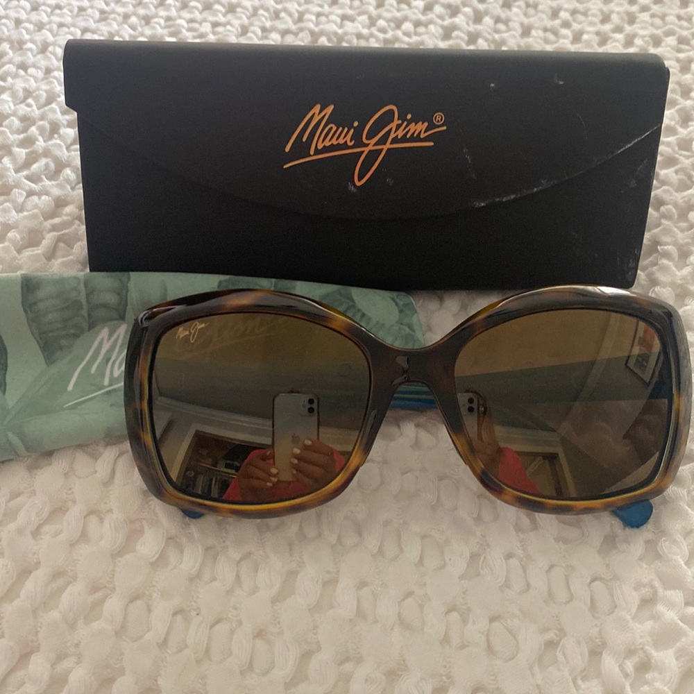 Maui Jim Orchid polarized sunglasses bronze / tortoise blue inside frame